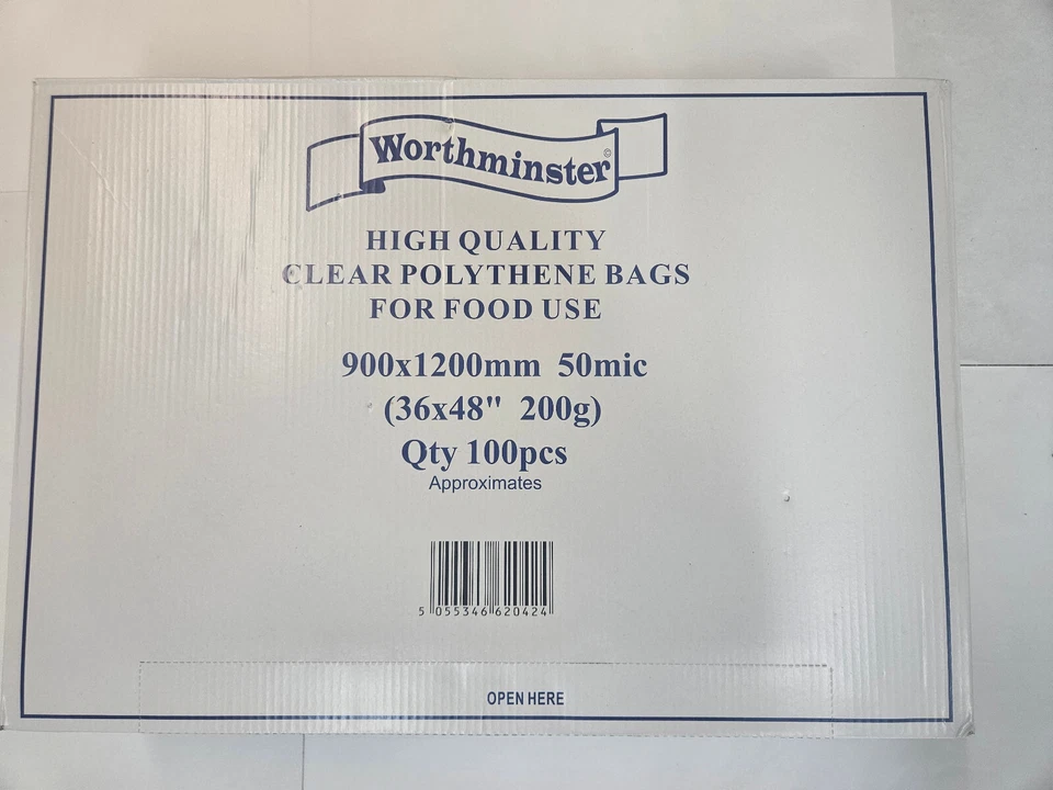FOOD BAGS SANDWICH STORAGE BAG POLYTHENE PLASTIC CLEAR BRAND 900mm x 1200mm - Image 1 of 4