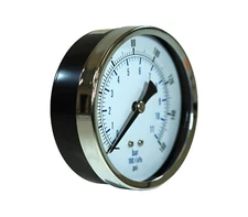 Dry Center Back Mount Pressure Gauge with 3.5" Dial, 0-160 PSI, 1/4" Male NPT