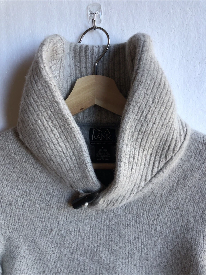 Jos A Bank Women’s Sweater S Gray Lambswool Blend Pullover Executive Collection - Image 3 of 4