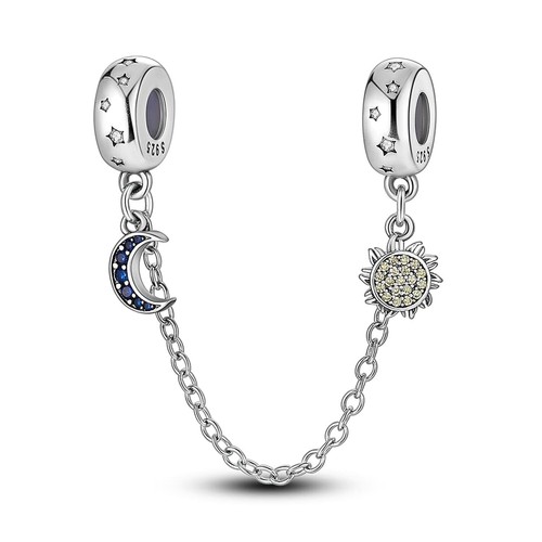 MULA 925 Sterling Silver Safety Chain for Charms Bracelets Dangle Pendants Be... - 第 1/4 張圖片