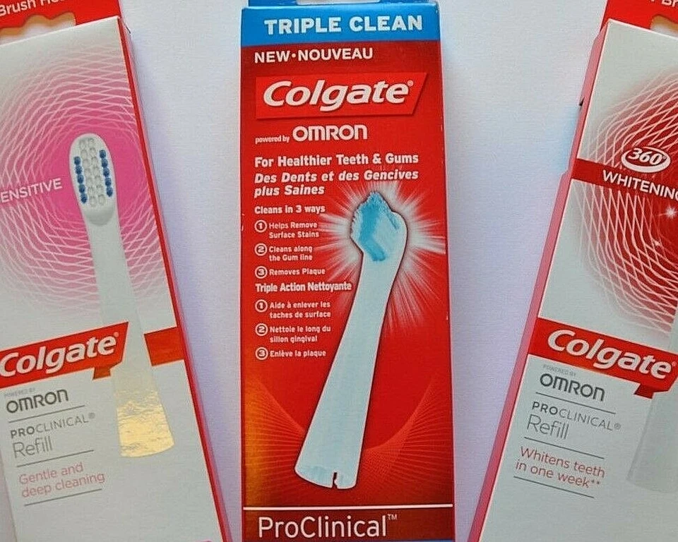 Colgate Omron Proclinical Sensitive/Triple Clean/ 360 Whitening Brush Heads