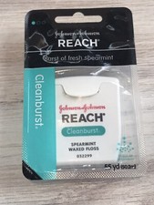 Sealed Reach Dental Floss Waxed Cleanburst Spearmint 55yds Johnson Johnson NOS