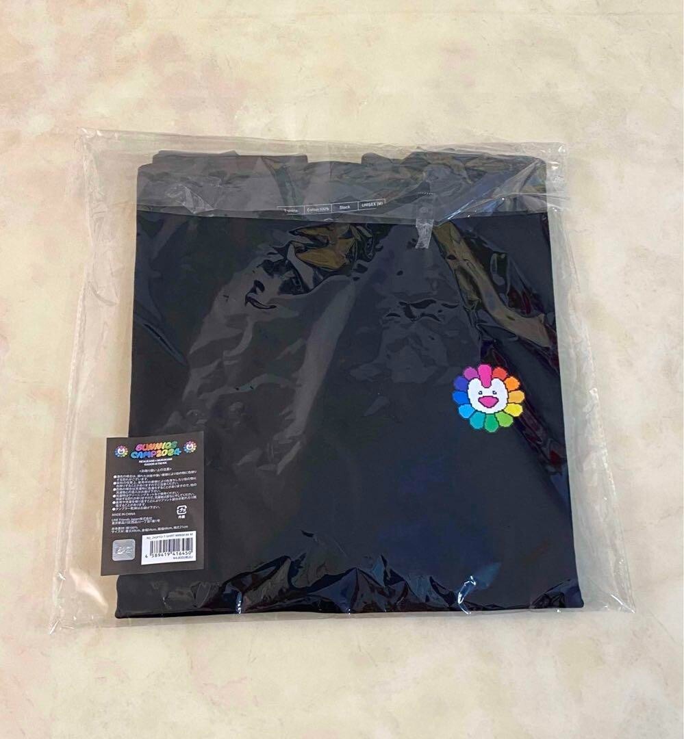 美品　NewJeans BunniesCamp2024 Tシャツ【Mサイズ・黒】 Size M NewJeans x MURAKAMI Bunnies Camp 2024 Tokyo Dome T