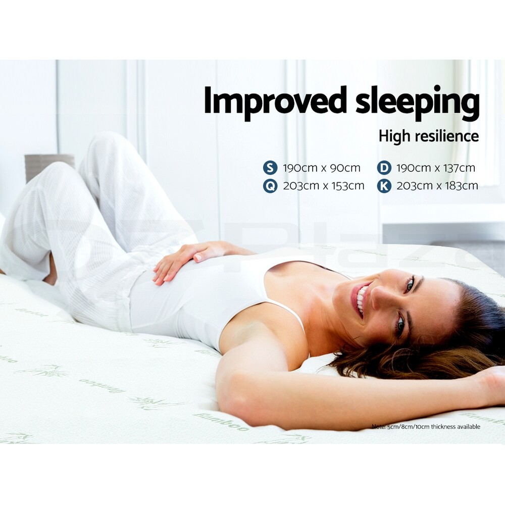 Giselle Memory Foam Mattress Topper Queen Bed Cool Gel Bamboo Cover