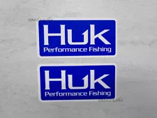 2x Huk Performance Blue/White Stickers Decals Sponsor Fishing Tackle Pick Size