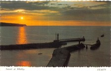 BAMFORTH TOPOGRAPHICAL POSTCARD SUNSET WHITBY ET6074 USED UNUSED GOOD+