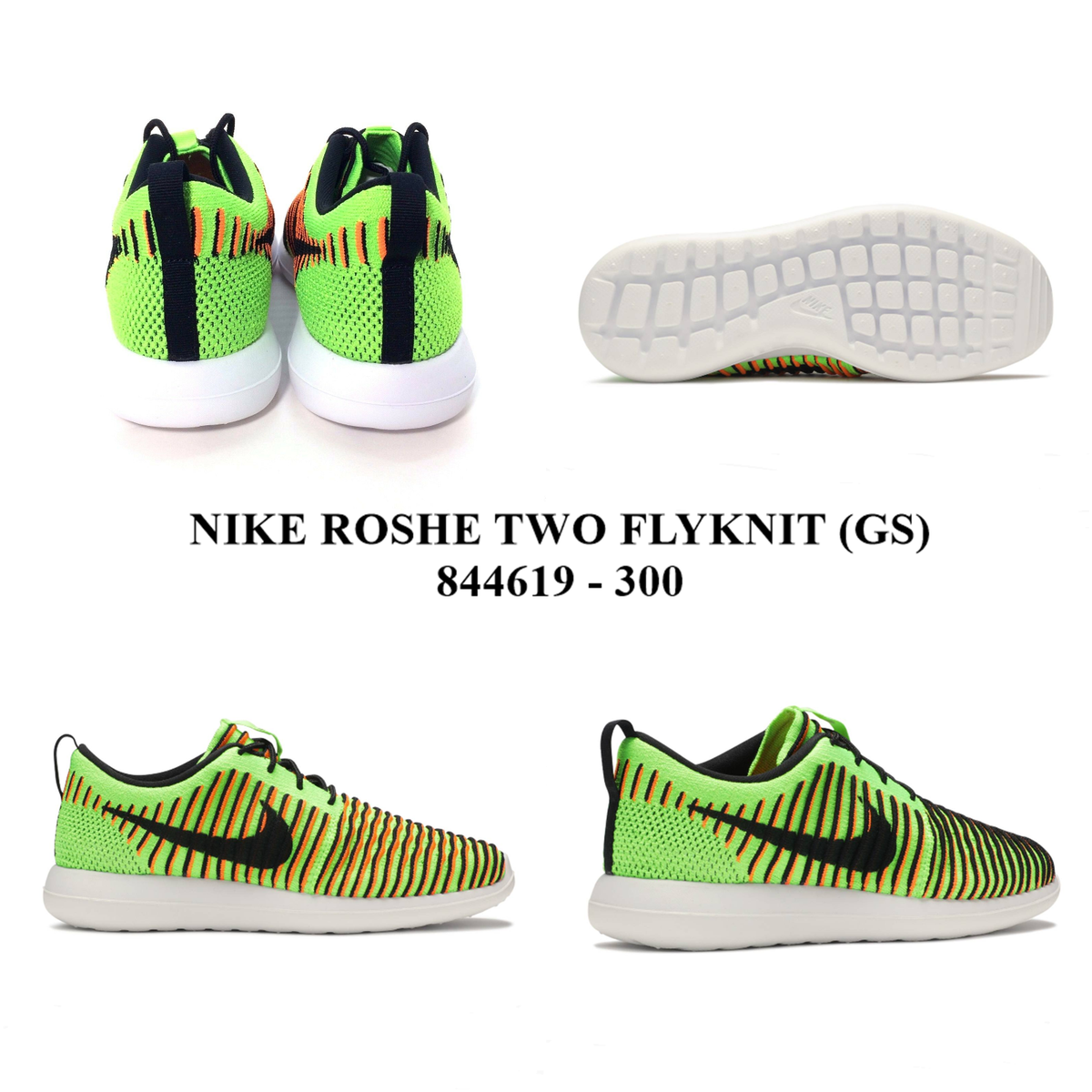 伊達　１本 Nike ROSHE TWO FLYKNIT (GS) 844619 - 300 Casual Sneakers