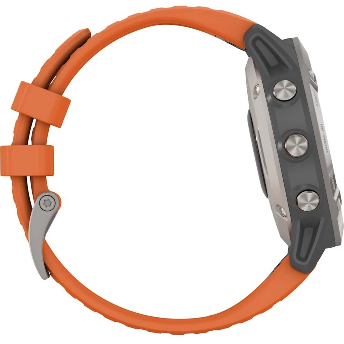 Garmin Unisex Smartwatch Fenix 6 Black Dial Orange Rubber Strap