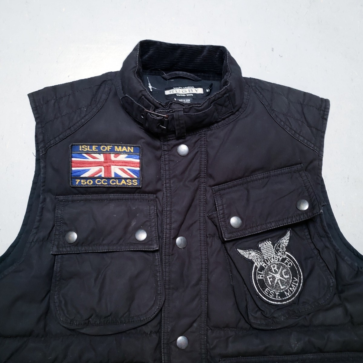 NEW Ralph Lauren RUGBY ISLES OF MAN Vest Down Filled Waxed Cotton