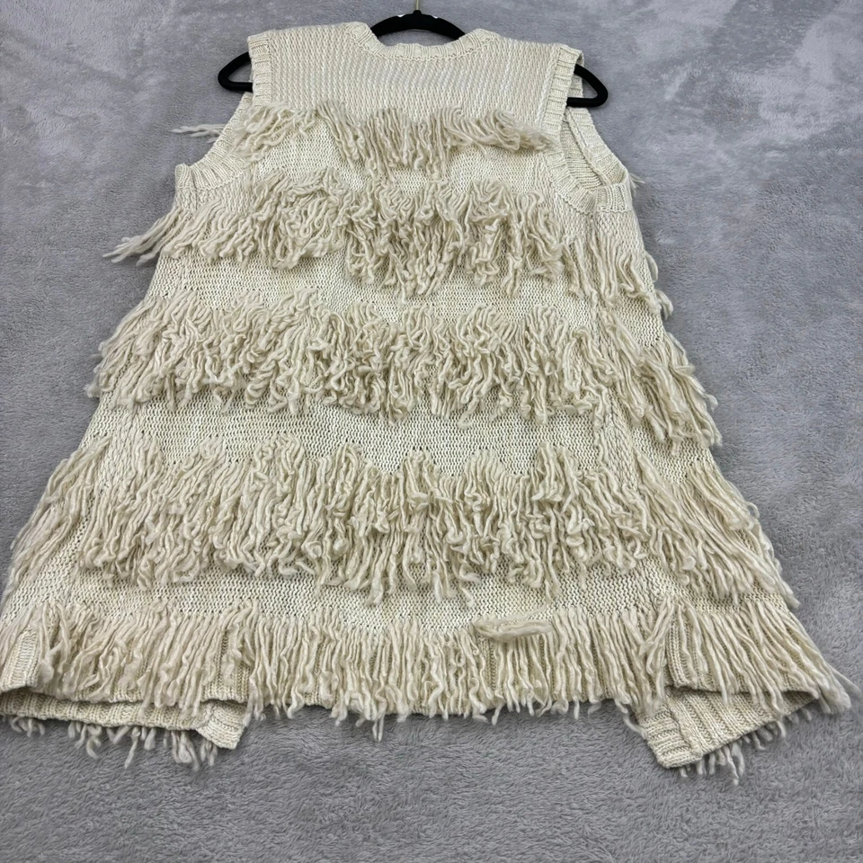 Cárdigan con flecos delanteros abiertos Xhilaration para mujer L beige suroeste boho casa de campo Foto 2 de 4