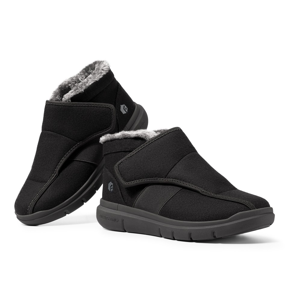 FitVille Men's Diabetic Shoes Extra Wide Warm Slipon Diabetic Winter