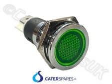 VAN STOCK 16MM GREEN METAL NEON INDICATOR LIGHT LAMP GRIDDLE / FRYER / GRILL