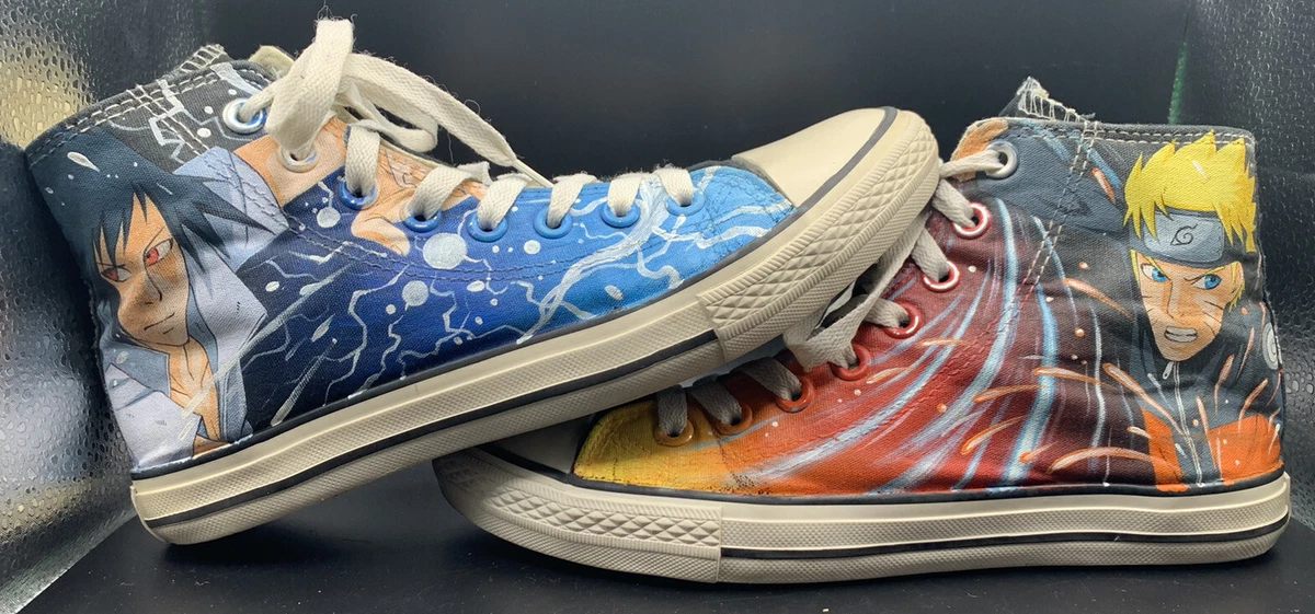 Converse Chuck All star Sneaker Hand Painted Naruto Mens 7 Womens 9 Anime eBay