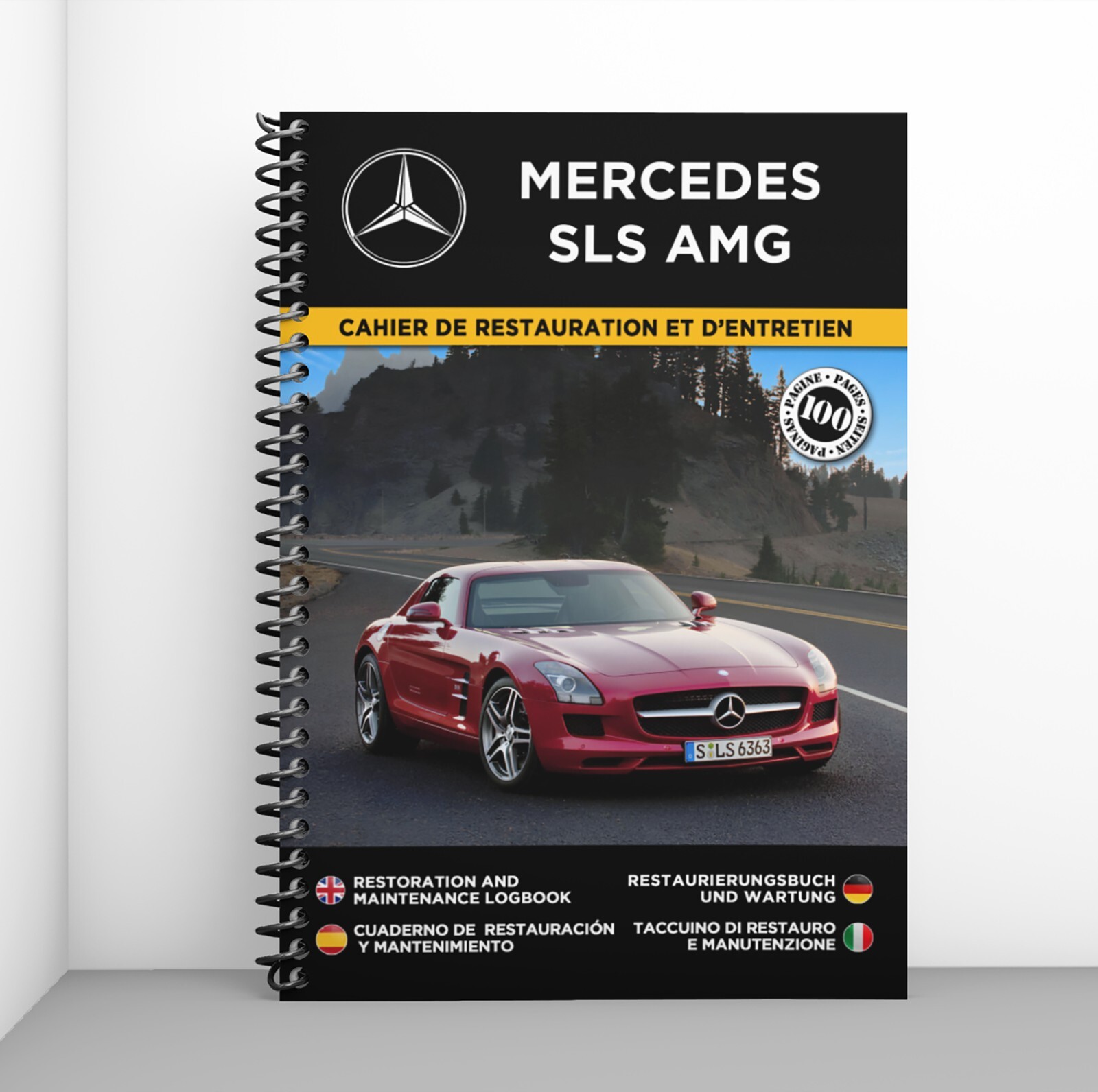 Carnet de bord Mercedes SLS AMG pour organiser l'entretien historique