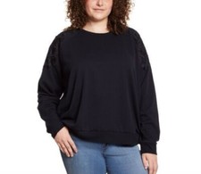 Gloria Vanderbilt Women's Size Small Black Lace Pullover Sweatshirt NWT