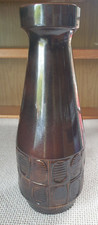 ROYAL WINTON GRIMWADES LUSTRE WARE BROWN TAPERED VASE 11.5 "