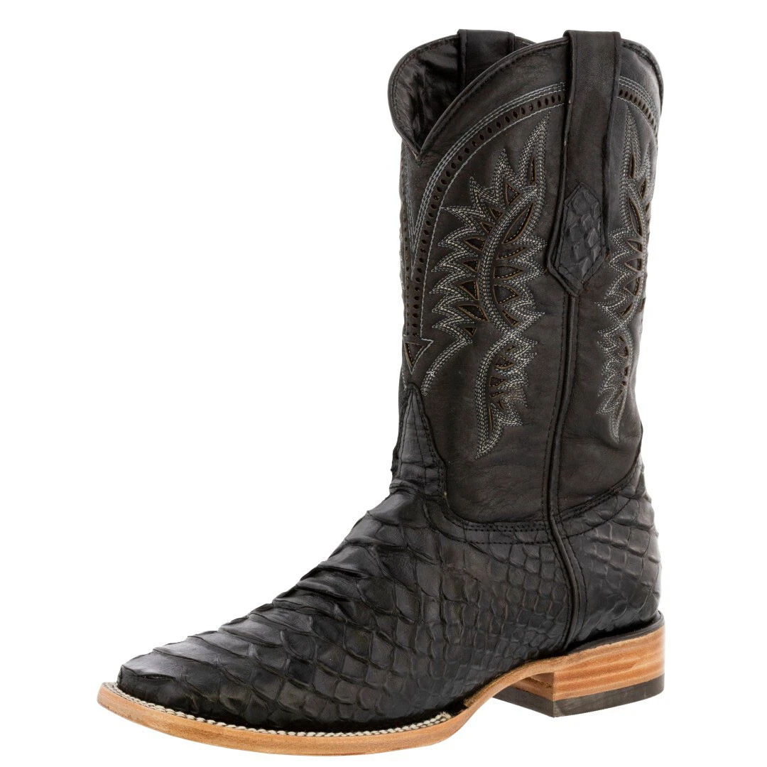 Cowboy boots clearance square toe black