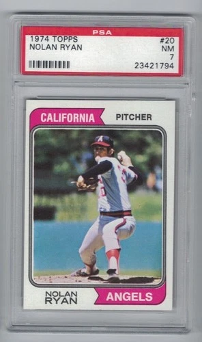 1974 TOPPS #20 NOLAN RYAN GRADED PSA 7 NM HOF ANGELS