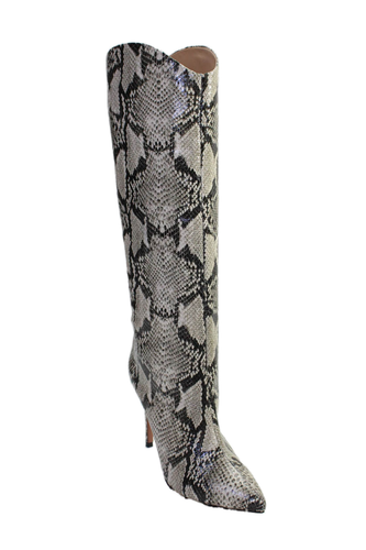 Schutz Womens Animal Skin Print Calf High Stiletto Heel Boots White Size 7