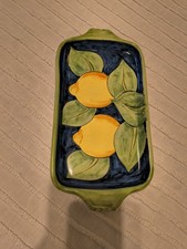 Image of amalfi lemon Butter Dish Or Serving Dish Made In Beautiful Ceramic Dish Made In