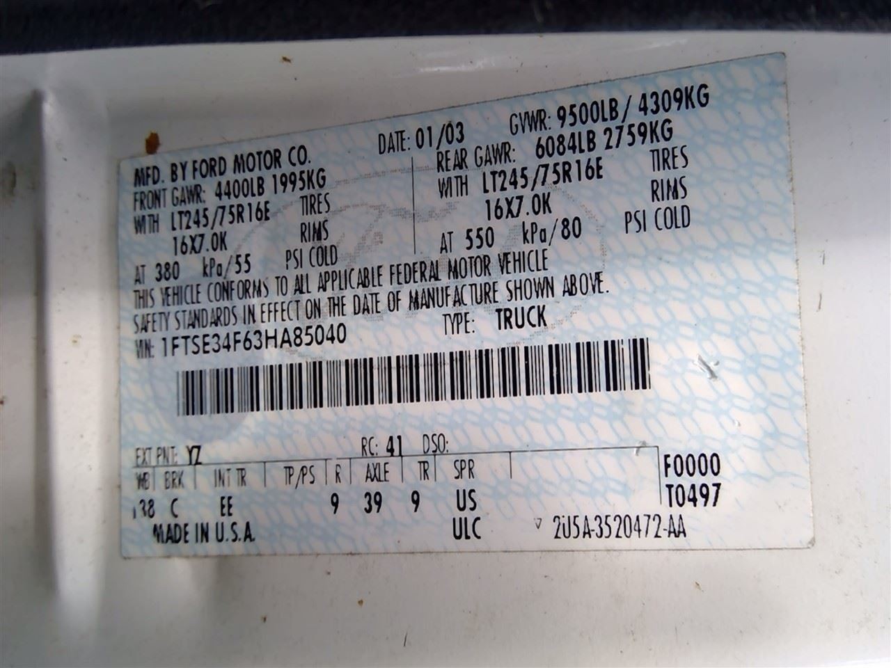 Rear Leaf Spring ID C Fits 95-96 98-06 FORD E150 VAN 3740578 thumbnail 2