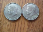 Two 1776-1976 D Kennedy Bicentennial Half Dollar 50C Filled Mint Mark Circulated