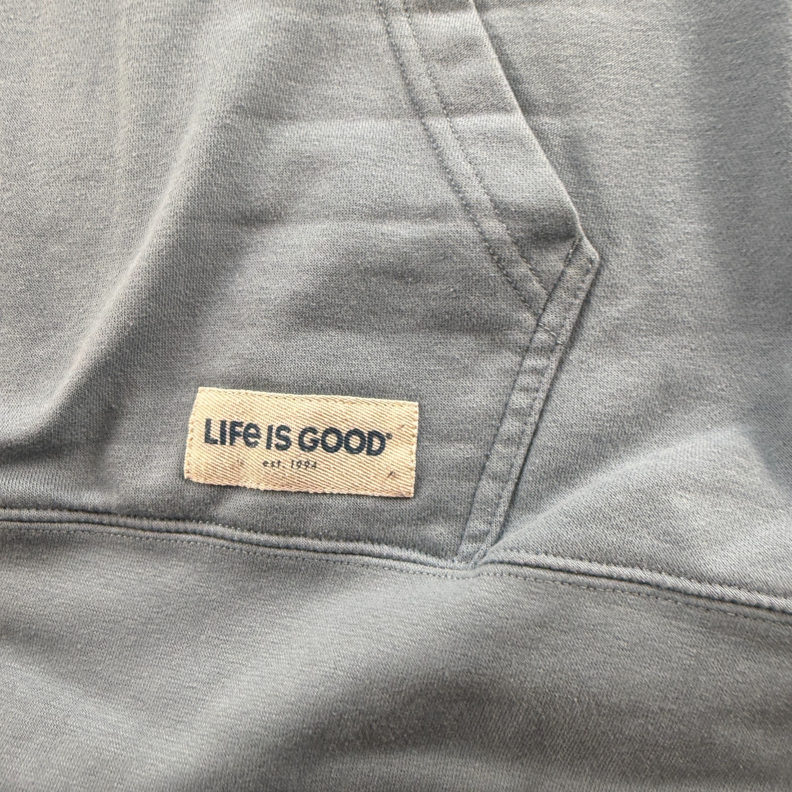 Life Is Good Mountain Hoodie Mens Large Blue Sweatshirt Outdoor Hiking Walking image 6