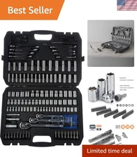 Mechanic's 201-Piece Socket Tool Set with Case, SAE and Metric Sizes