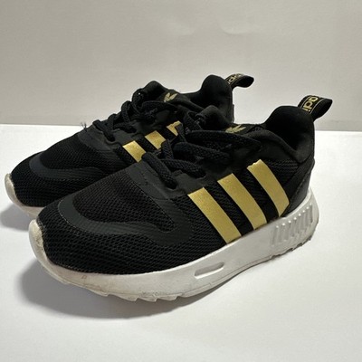 Adidas Originals Multix EL 1 Black White gold Size 7K Toddler Slip On Sneaker