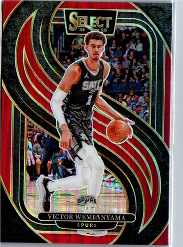 2024-25 Panini Select #102 Victor Wembanyama Red Prizm #/199