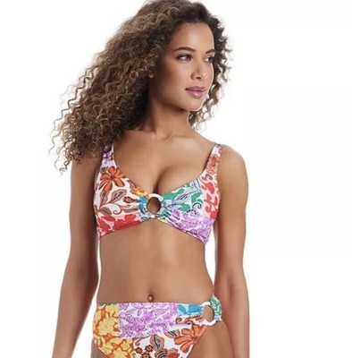 Bar III Women s Beachside Boheme O-Ring Bikini Top Size S