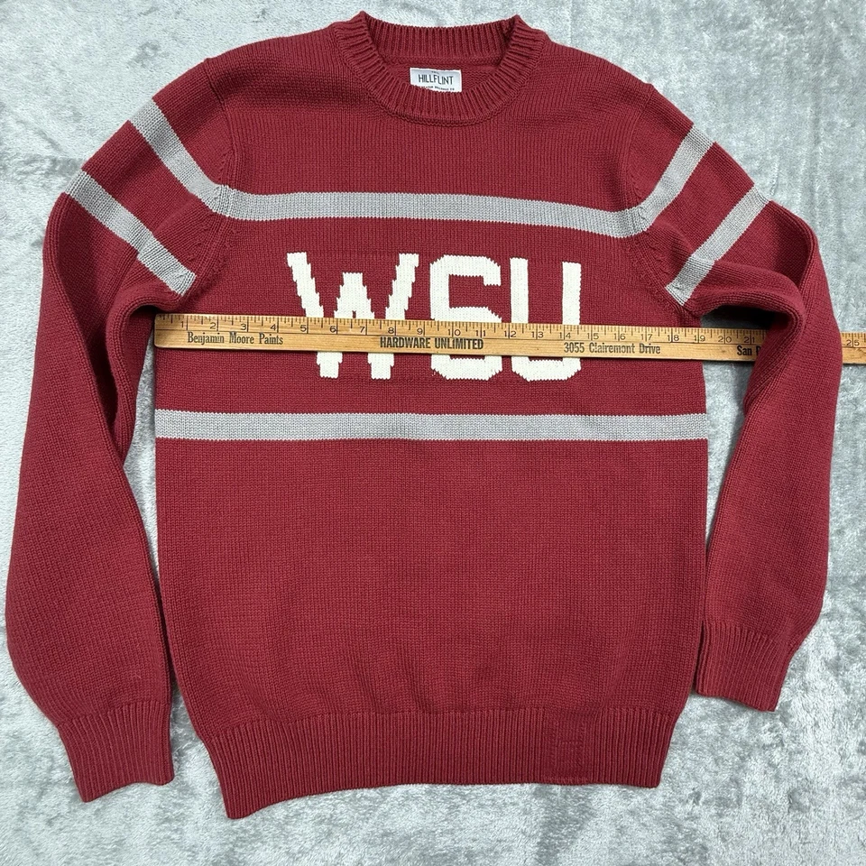 WSU Washington State University Red Mens Small Hillflint Varsity College Sweater - Image 3 of 4