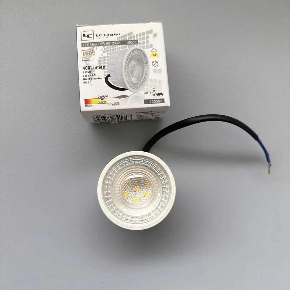 6x LED Modul 230V flach 5W 4000K 400lm MR16/GU10 Strahler Ersatz Ø50mm Höhe 25mm - Bild 2 von 4