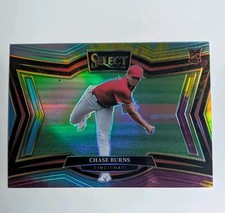 Chase Burns 2025 Panini Select Diamond Level Tie-Dye Prizm RC /25 Reds Rookie