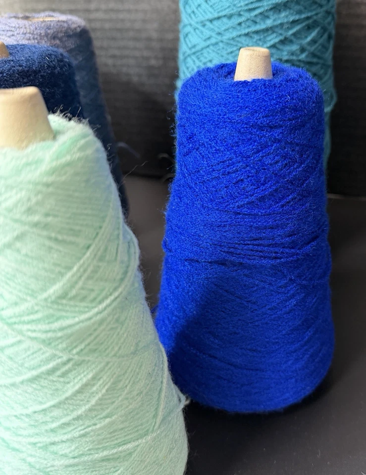 3+ lb Lot Of 8 Acrylic Knitting Machine Yarn Cones Needlework Weaving Knit - Image 3 of 4