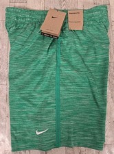 Nike Boys Shorts LARGE Training Heathered Green Standard Fit Pockets Dri Fit NEW