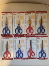 Lot of 8 Office Depot Kids Scissors 5  Pointed Tip Blunt Mix Colors Ages 5 New