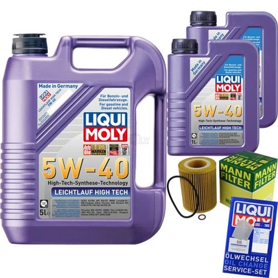 LIQUI MOLY, MANN-FILTER INSPEKTIONSKIT FILTER LIQUI MOLY ÖL 7L 5W-40 für BMW 5er E39 523i 520i 528i E60