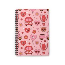 Valentine Heart Pattern Notebook  Spiral Ruled Journal