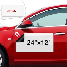 Blank Car Magnets, 24" x 12", 2 Pack Car Door Magnets Signs for Vehicle, Roun...