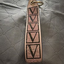 VS Pink/Black Rhinestone Bling Logo Wristlet ...