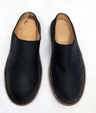 Dr. Martens UK VTG 90s Black Leather slip on Flat Mules Vibram Soles UK 5 / 7