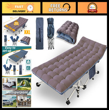 XXL Oversize Camping Cot 79" x 32" x 18" - Heavy Duty Folding Bed with Mattress,