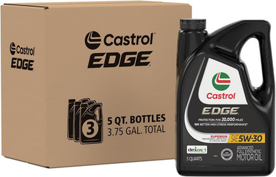 Castrol EDGE Extended 5W-30 Synthetic Motor Oil 5 Quarts 3 Pack High Performance