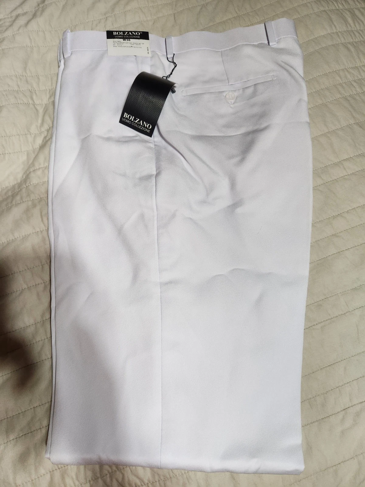 White Bolzano Uomom Men's Dress Pants Size 36 Waist