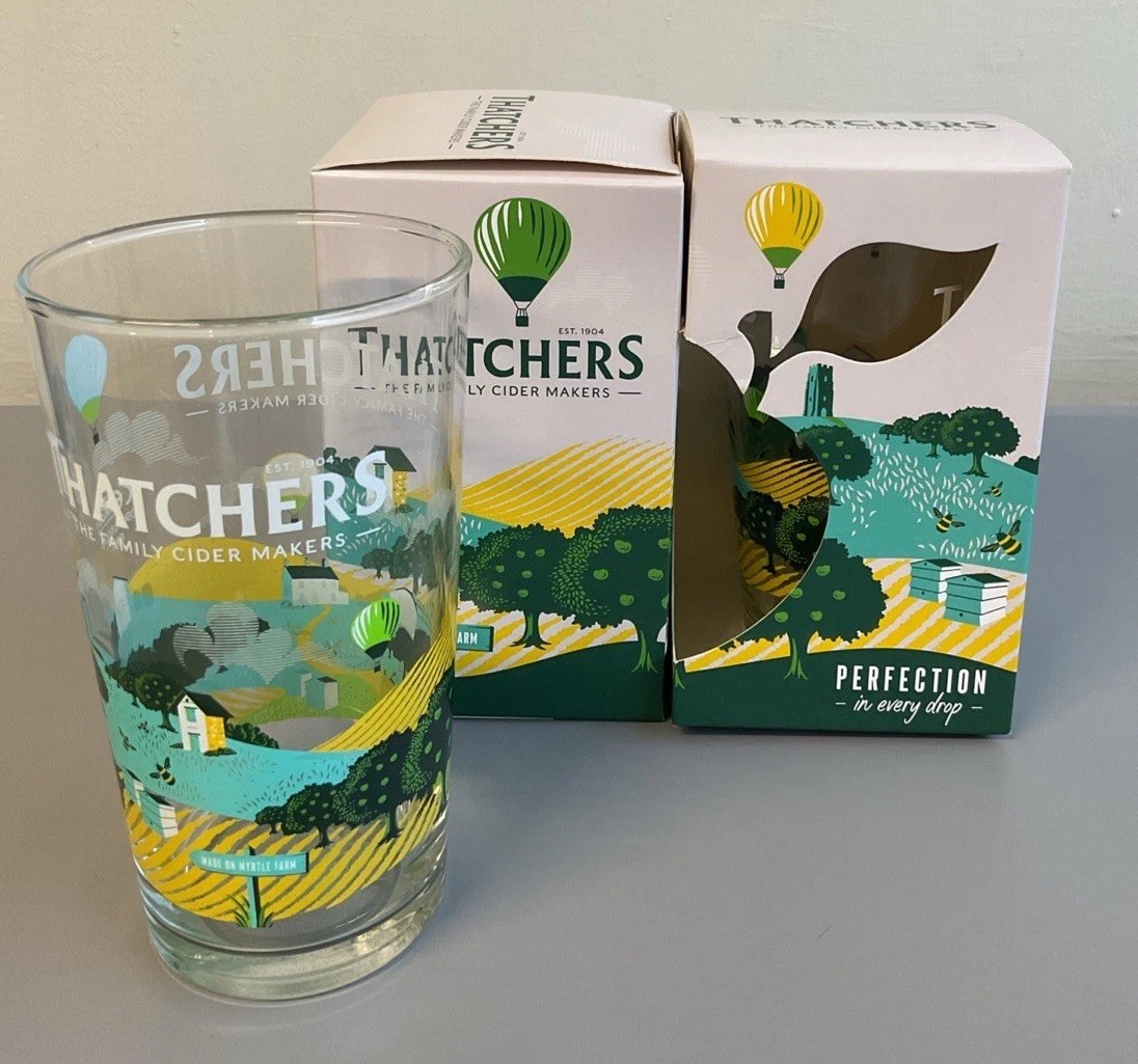 Thatchers Limited Edition Cider Pint Glasses Pack of 2 Brand New CE Marked