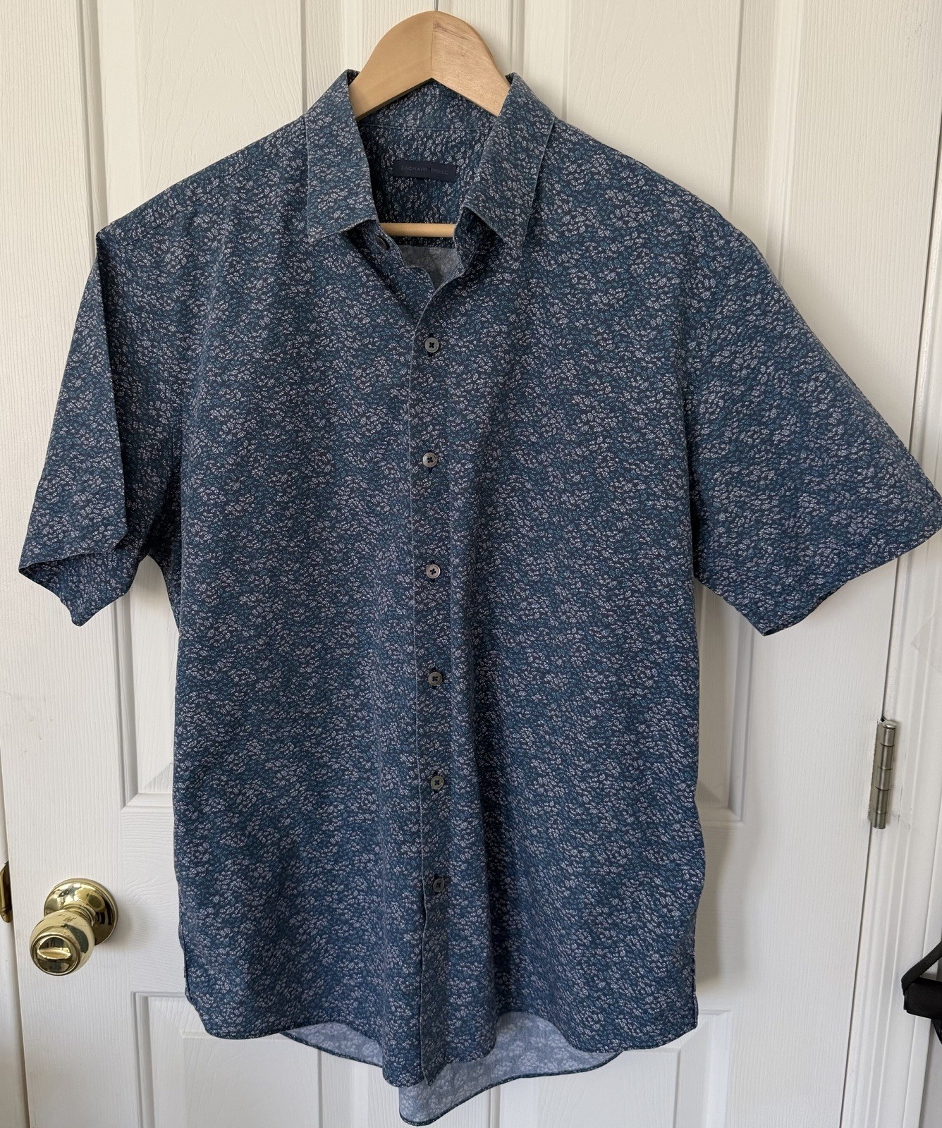 Men’s Zachary Prell Men’s Button Up Short Sleeve Casual Shirt- XL