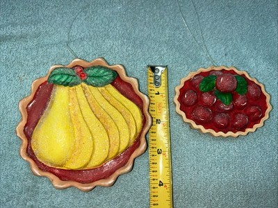 Dept. 56 Pear Tart & Cherry Pie Christmas Ornaments Sugar and Spice Collection