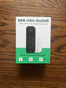 Blink Video Doorbel with Sync Module Core, Battery, Head-to-Toe HD View - Black