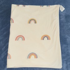 Cloud Island Baby Blanket Embroidered Rainbows Cream Soft Velour Target